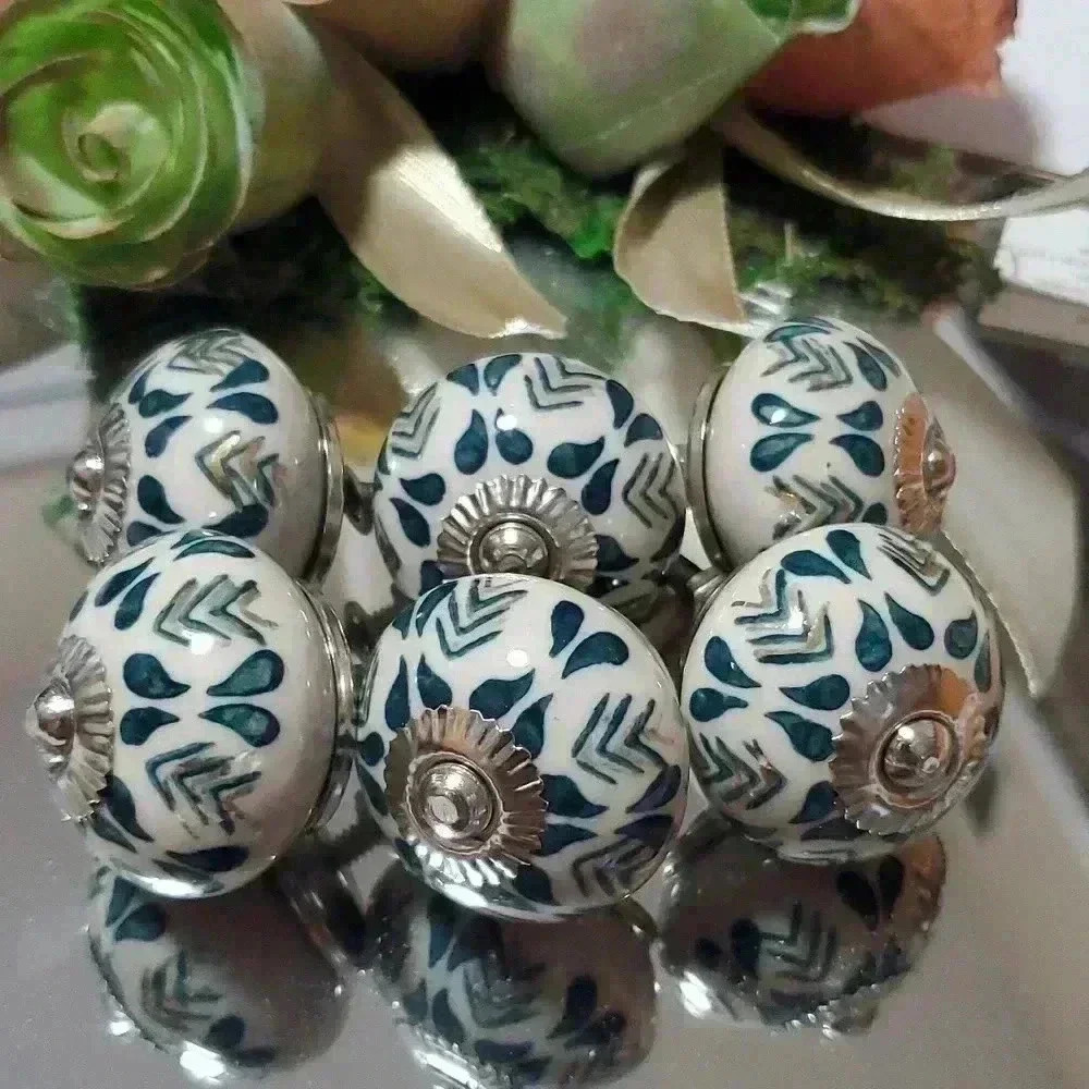 P7 Ceramic knobs  forrest green